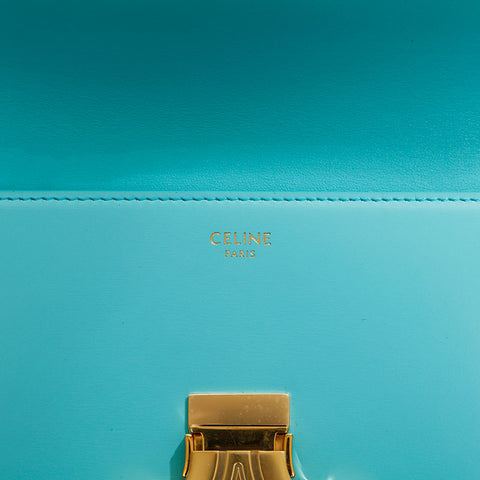 CELINE Cloud Leather Triomphe Shoulder Bag blue WS23049