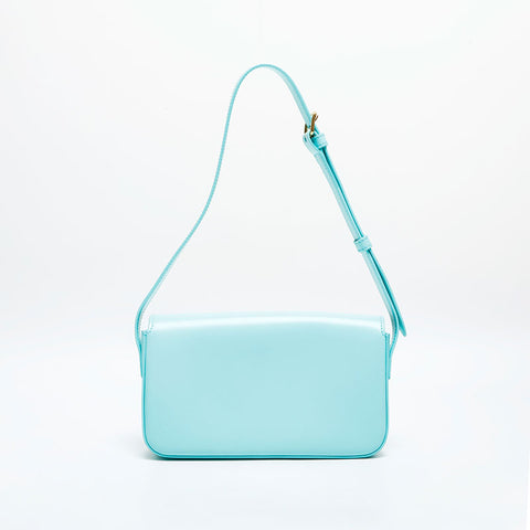CELINE Cloud Leather Triomphe Shoulder Bag blue WS23049