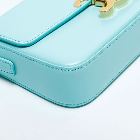 CELINE Cloud Leather Triomphe Shoulder Bag blue WS23049