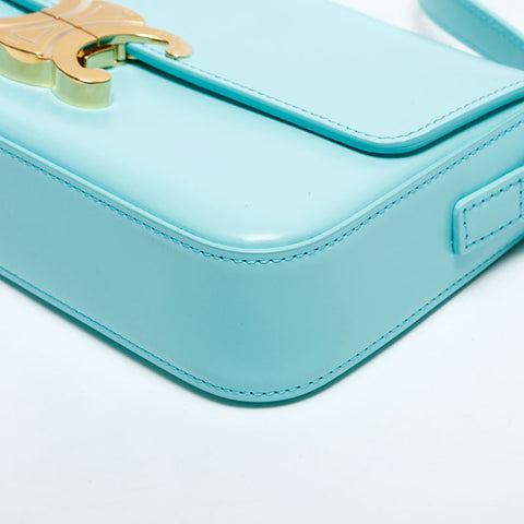 CELINE Cloud Leather Triomphe Shoulder Bag blue WS23049