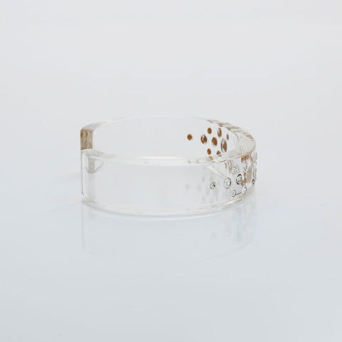 Christian Dior Logo Rhinestone Bangle bracelet clear WS23057