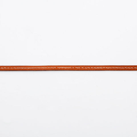 HERMES F engraved 2002 leather clochette Necklace Brown WS23060