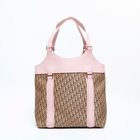 Christian Dior Trotter Street Chic Canvas Leather Handbag Brown WS23061