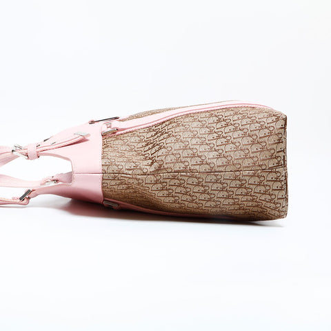 Christian Dior Trotter Street Chic Canvas Leather Handbag Brown WS23061