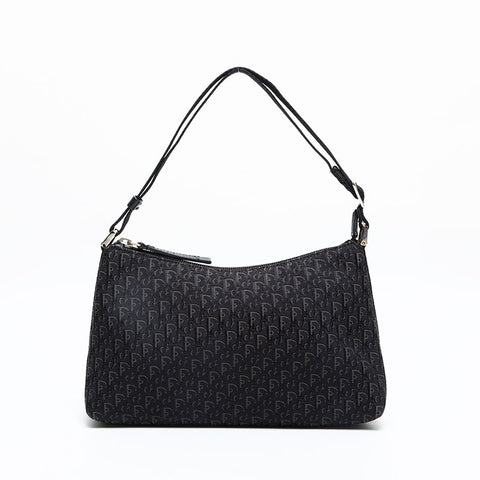Christian Dior Canvas Trotter Shoulder Bag black WS23062