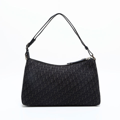 Christian Dior Canvas Trotter Shoulder Bag black WS23062