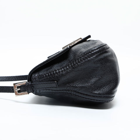 FENDI Leather Mini Mamma Bucket Shoulder Bag black WS23063