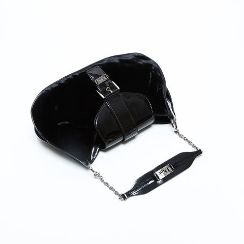 Christian Dior Street Chic Mini Chain Velour Handbag black WS23064