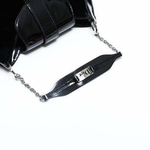 Christian Dior Street Chic Mini Chain Velour Handbag black WS23064