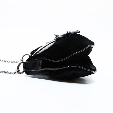 Christian Dior Street Chic Mini Chain Velour Handbag black WS23064