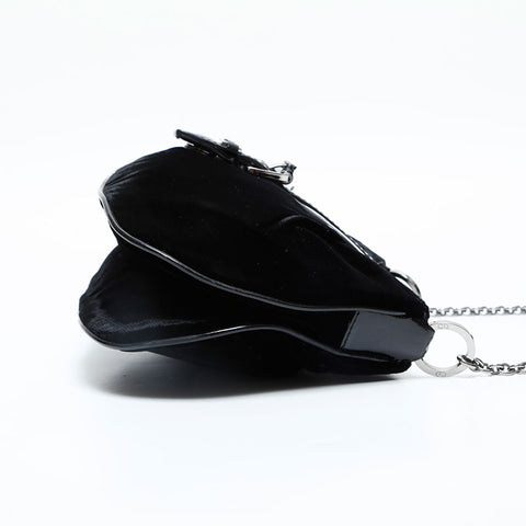 Christian Dior Street Chic Mini Chain Velour Handbag black WS23064
