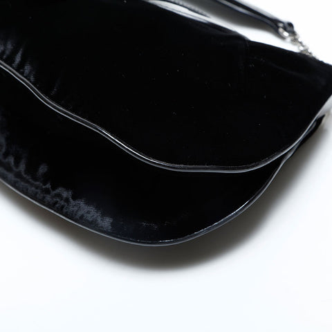 Christian Dior Street Chic Mini Chain Velour Handbag black WS23064