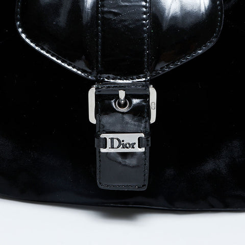 Christian Dior Street Chic Mini Chain Velour Handbag black WS23064
