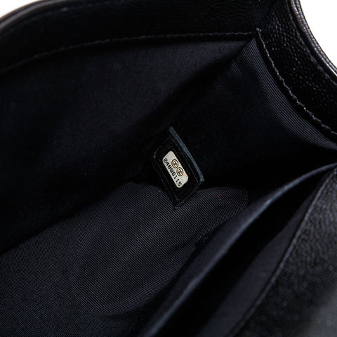 CHANEL No. 24 2017-2018 Caviar Skin Boy Chain Shoulder Bag black WS23069
