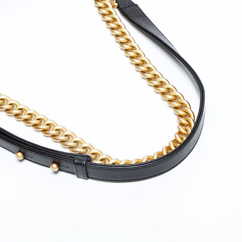 CHANEL No. 24 2017-2018 Caviar Skin Boy Chain Shoulder Bag black WS23069