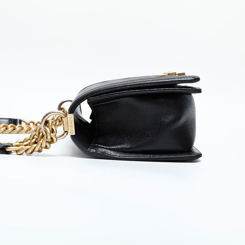 CHANEL No. 24 2017-2018 Caviar Skin Boy Chain Shoulder Bag black WS23069