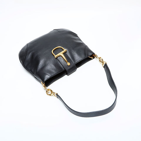 CELINE leather Shoulder Bag black WS23071