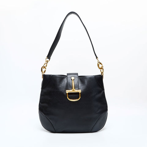 CELINE leather Shoulder Bag black WS23071