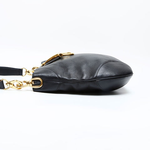 CELINE leather Shoulder Bag black WS23071