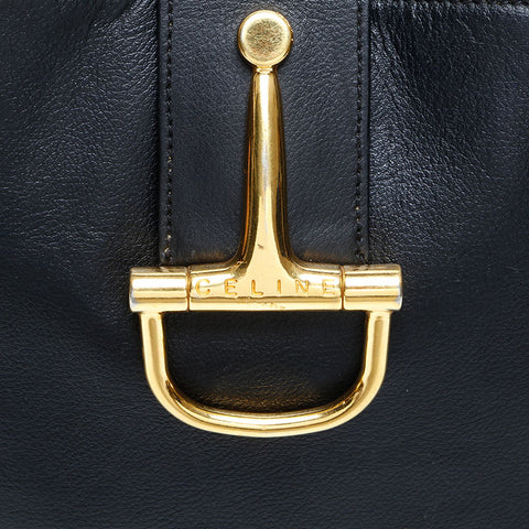 CELINE leather Shoulder Bag black WS23071