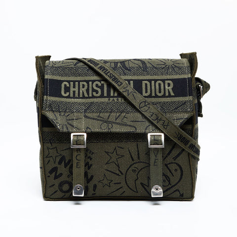 Christian Dior Dior Camp Jacquard Shoulder Bag green WS23073