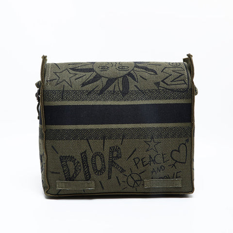Christian Dior Dior Camp Jacquard Shoulder Bag green WS23073