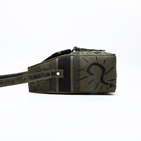 Christian Dior Dior Camp Jacquard Shoulder Bag green WS23073