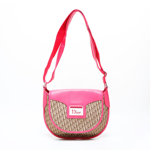 Christian Dior street chic trotter Shoulder Bag Brown pink WS23075