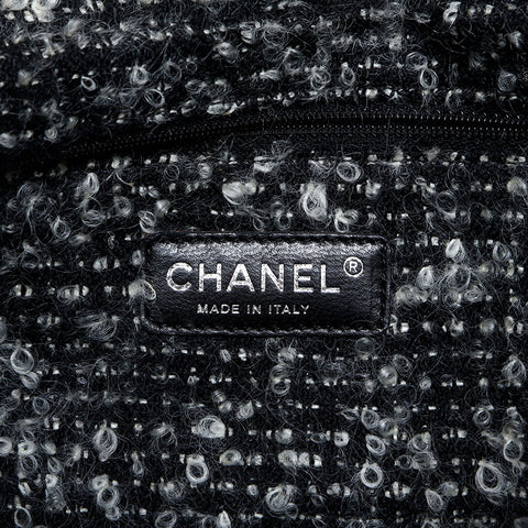 CHANEL 15th series 2011 Leather Flap Tweed Chain Shoulder Bag gray WS23077