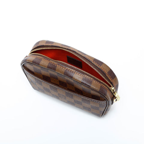 LOUIS VUITTON 2002 Damier Pochette Ipanema Shoulder Bag Brown WS23078