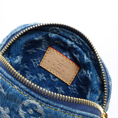 LOUIS VUITTON 2021-2025 Monogram Denim Pochette Fairfax Shoulder Bag Navy WS23080