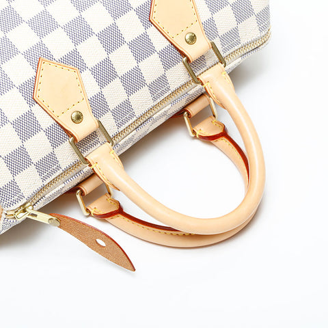 LOUIS VUITTON 2007 Damier Azur Speedy 25 Handbag white WS23084