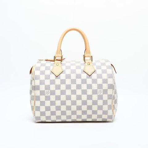 LOUIS VUITTON 2007 Damier Azur Speedy 25 Handbag white WS23084