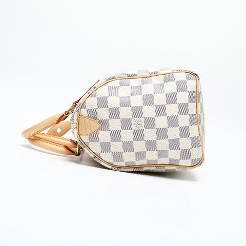 LOUIS VUITTON 2007 Damier Azur Speedy 25 Handbag white WS23084