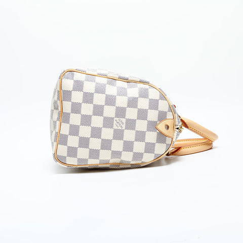 LOUIS VUITTON 2007 Damier Azur Speedy 25 Handbag white WS23084