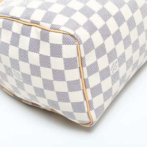 LOUIS VUITTON 2007 Damier Azur Speedy 25 Handbag white WS23084