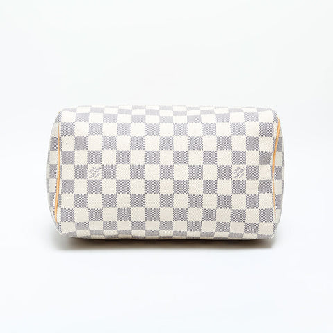 LOUIS VUITTON 2007 Damier Azur Speedy 25 Handbag white WS23084