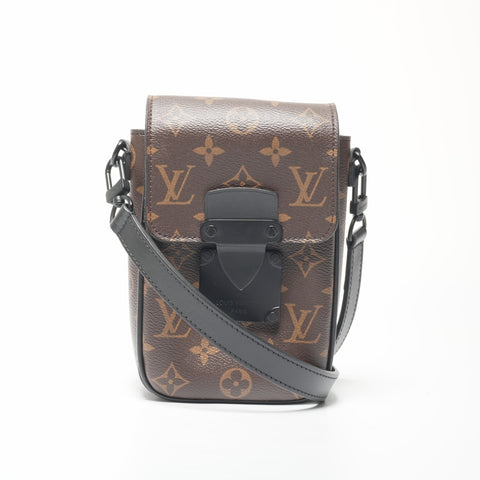 LOUIS VUITTON Vertical Wearable Monogram S Lock Umhängetasche Braun WS23085