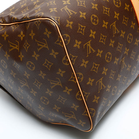 LOUIS VUITTON 2002 Monogram Keepall 55 Handbag Brown WS23086