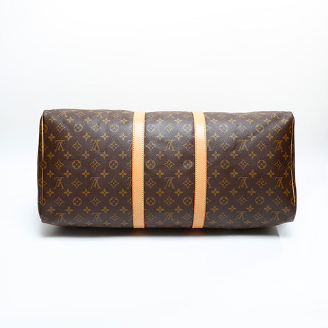 LOUIS VUITTON 2002 Monogram Keepall 55 Handbag Brown WS23086