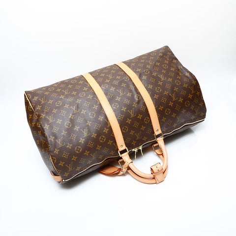 LOUIS VUITTON 2002 Monogram Keepall 55 Handbag Brown WS23086