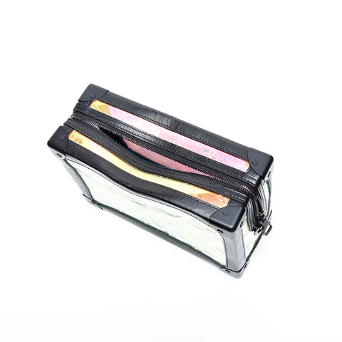 LOUIS VUITTON 2021-2025 Monogram Prism Soft Trunk Shoulder Bag Silver WS23087