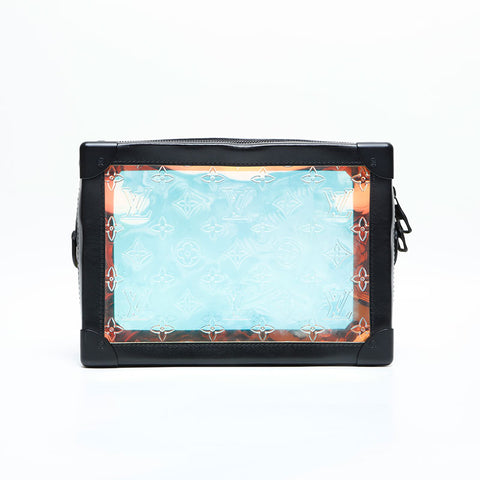 LOUIS VUITTON 2021-2025 Monogram Prism Soft Trunk Shoulder Bag Silver WS23087