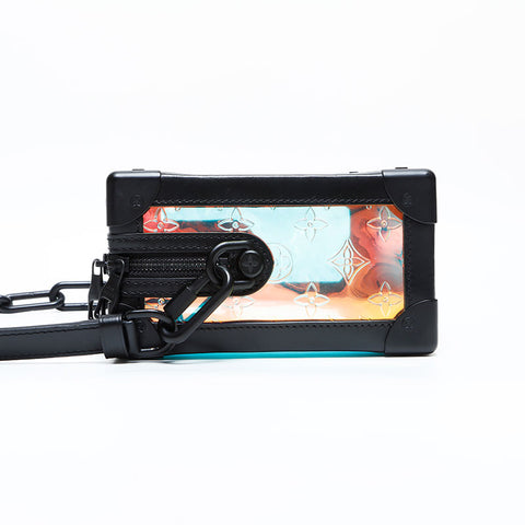 LOUIS VUITTON 2021-2025 Monogram Prism Soft Trunk Shoulder Bag Silver WS23087