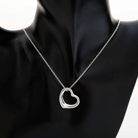 TIFFANY&Co. 925 Open Heart Necklace Silver WS23092