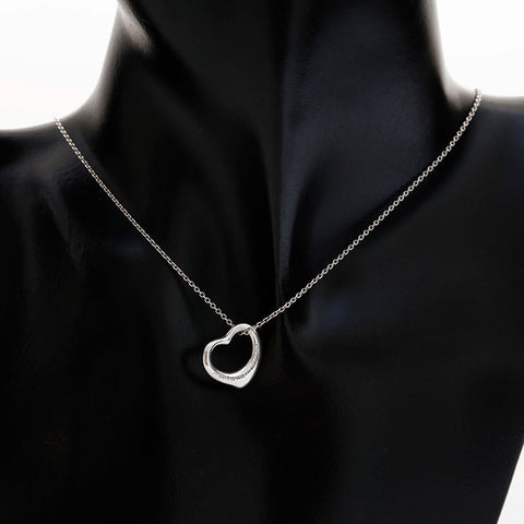 TIFFANY&Co. 925 Open Heart Necklace Silver WS23093
