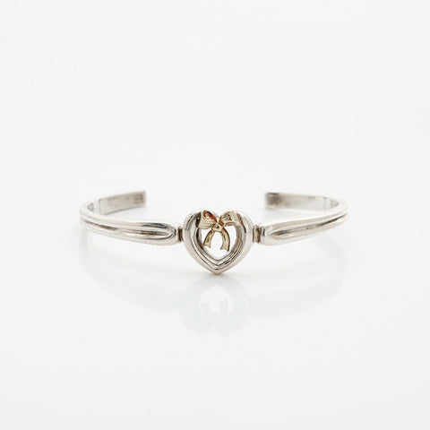 TIFFANY&Co. 925 Heart Ribbon Bangle bracelet Silver WS23096