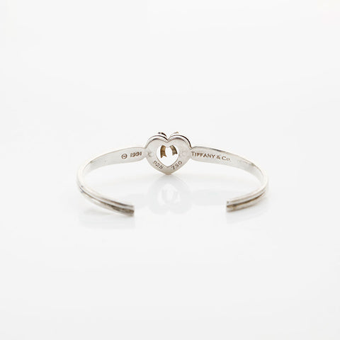 TIFFANY&Co. 925 Heart Ribbon Bangle bracelet Silver WS23096