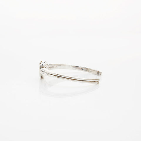TIFFANY&Co. 925 Heart Ribbon Bangle bracelet Silver WS23096