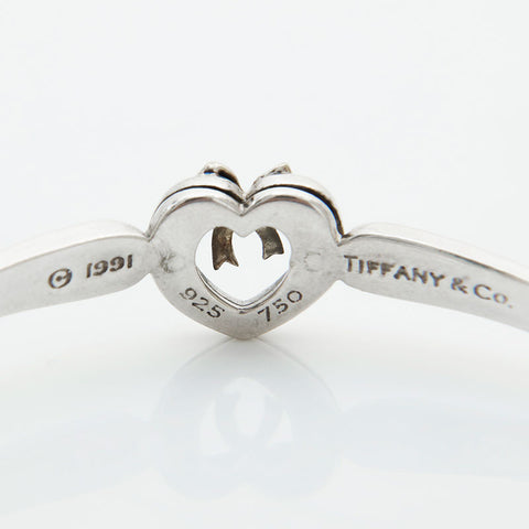 TIFFANY&Co. 925 Heart Ribbon Bangle bracelet Silver WS23096